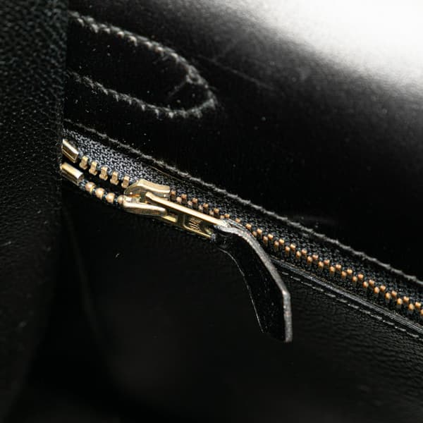 Pre-owned Hermès Box Calf Kelly Sellier 32 Black