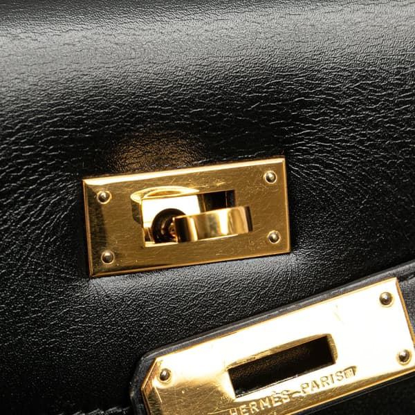 Pre-owned Hermès Box Calf Kelly Sellier 32 Black