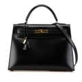 Miniatyrbilde 1 av 10: Pre-owned Hermès Box Calf Kelly Sellier 32 Black