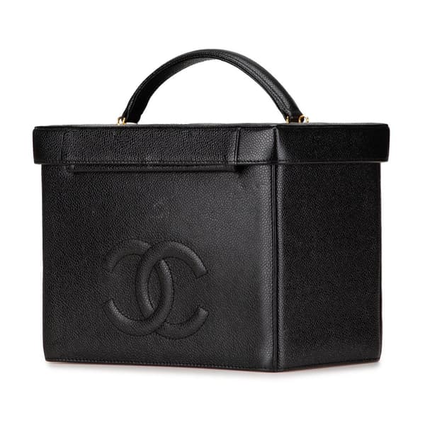 Pre-owned Chanel CC Caviar Vanity Case Black