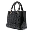 Miniatyrbild 2 av 10: Pre-owned Dior Medium Patent Cannage Lady Dior Black