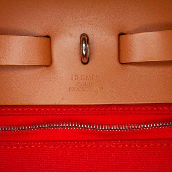 Pre-owned Hermès Toile Herbag Zip 31 Red
