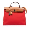 Pikkukuva 1 / 10: Pre-owned Hermès Toile Herbag Zip 31 Red
