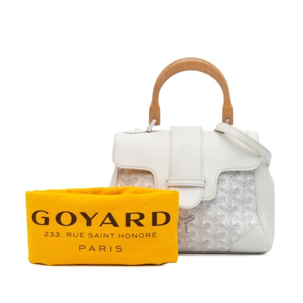 Pre-owned Goyard Mini Goyardine Saigon Souple White