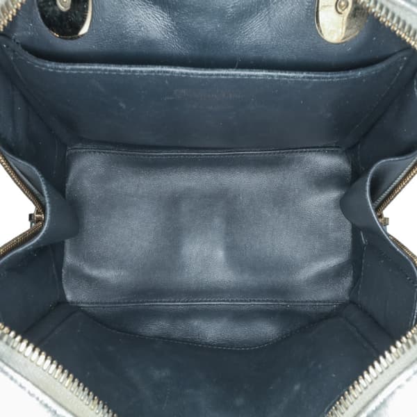 Pre-owned Dior Metallic Lambskin Cannage Lily Tote Silver