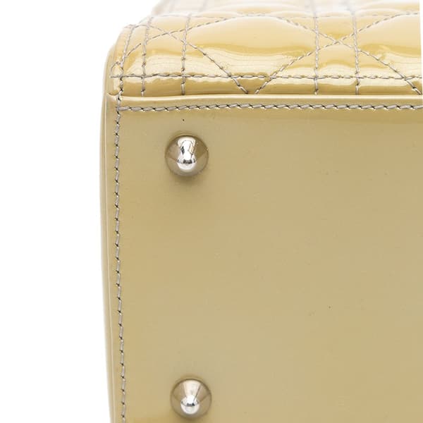 Pre-owned Dior Medium Patent Cannage Lady Dior Brown