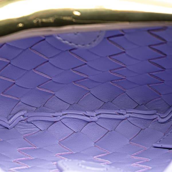 Pre-owned Bottega Veneta Baby Lambskin Intrecciato Sardine Bag Purple