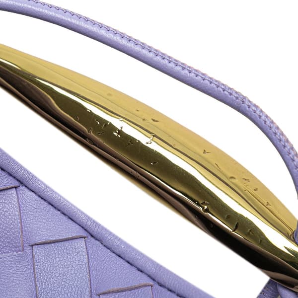 Pre-owned Bottega Veneta Baby Lambskin Intrecciato Sardine Bag Purple