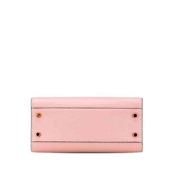 Pre-owned Versace Grained Calfskin Virtus Top Handle Satchel Pink