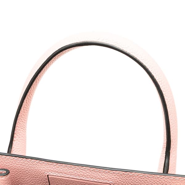 Pre-owned Versace Grained Calfskin Virtus Top Handle Satchel Pink