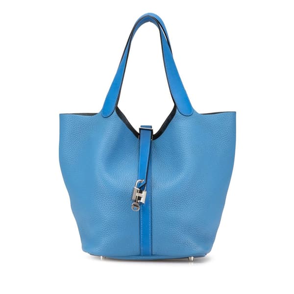 Pre-owned Hermès Clemence Picotin Lock 26 Blue