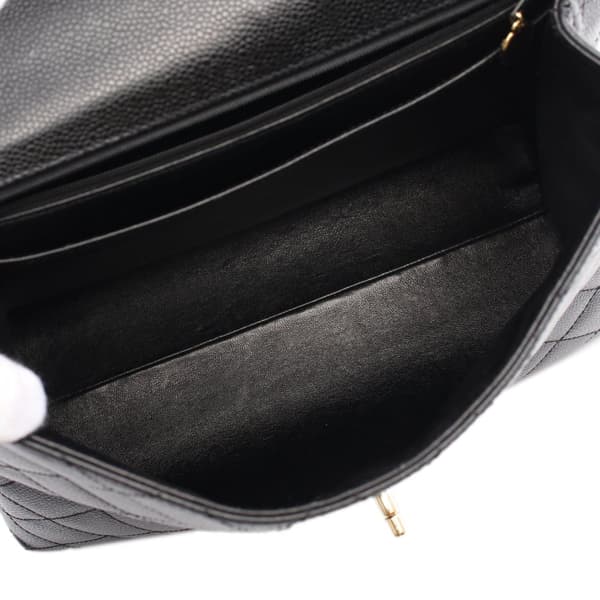 Pre-owned Chanel Caviar Kelly Top Handle Bag Black