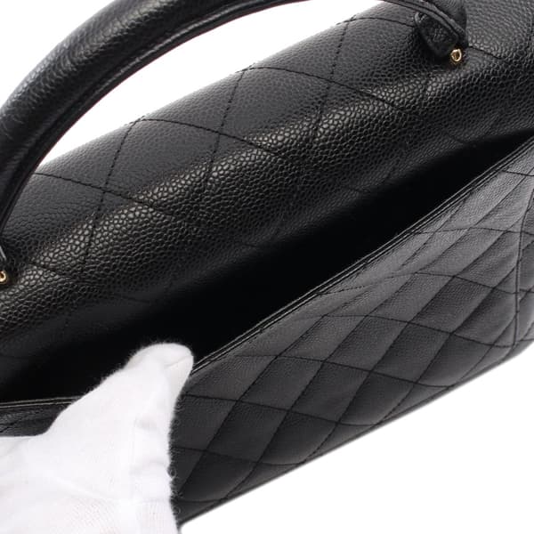 Pre-owned Chanel Caviar Kelly Top Handle Bag Black