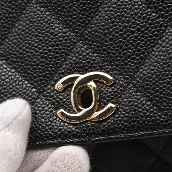 Pre-owned Chanel Caviar Kelly Top Handle Bag Black