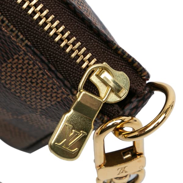 Pre-owned Louis Vuitton Damier Ebene Mini Pochette Accessoires Brown