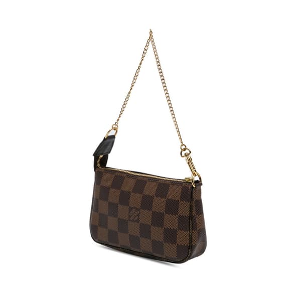 Pre-owned Louis Vuitton Damier Ebene Mini Pochette Accessoires Brown