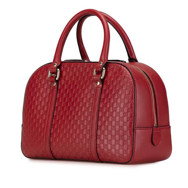 Pre-owned Gucci Small Microguccissima Satchel Red