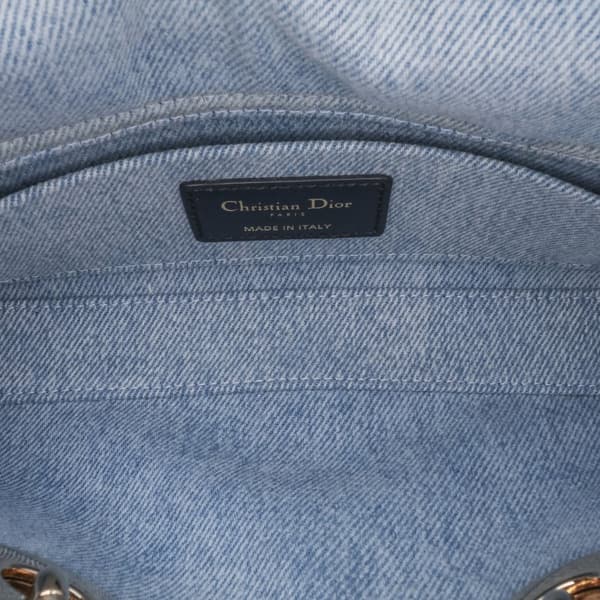 Pre-owned Dior Small Denim Macrocannage Lady D Joy Blue