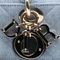 Miniatyrbild 7 av 10: Pre-owned Dior Small Denim Macrocannage Lady D Joy Blue