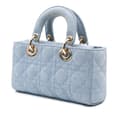 Miniatyrbild 2 av 10: Pre-owned Dior Small Denim Macrocannage Lady D Joy Blue
