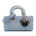 Miniatyrbild 1 av 10: Pre-owned Dior Small Denim Macrocannage Lady D Joy Blue