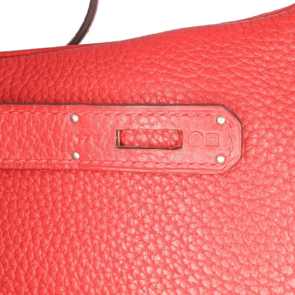 Pre-owned Hermès Clemence Kelly II Retourne 32 Red