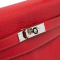 Miniatyrbild 6 av 10: Pre-owned Hermès Clemence Kelly II Retourne 32 Red