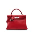 Miniatyrbild 1 av 10: Pre-owned Hermès Clemence Kelly II Retourne 32 Red