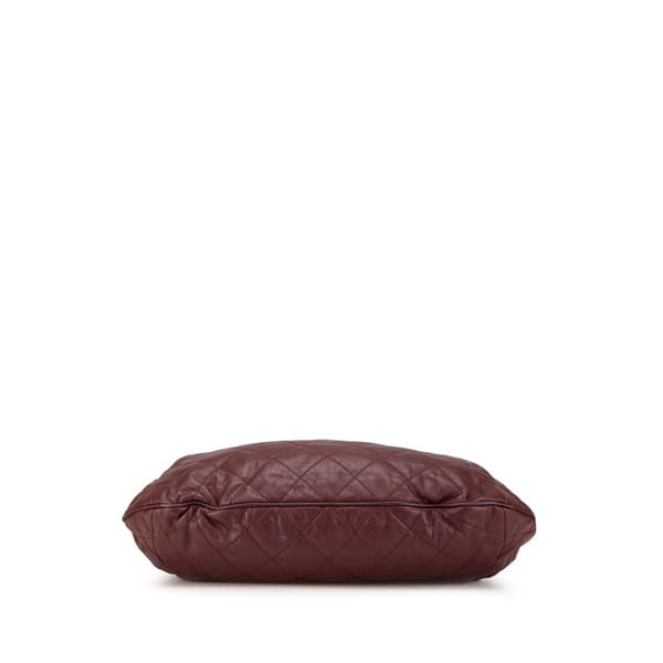 Pre-owned Chanel Quilted Calfskin Coco Pleats Hobo Red