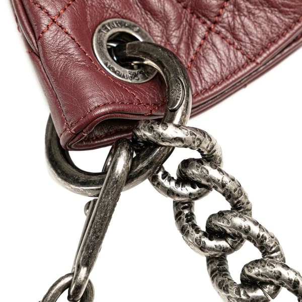 Pre-owned Chanel Quilted Calfskin Coco Pleats Hobo Red