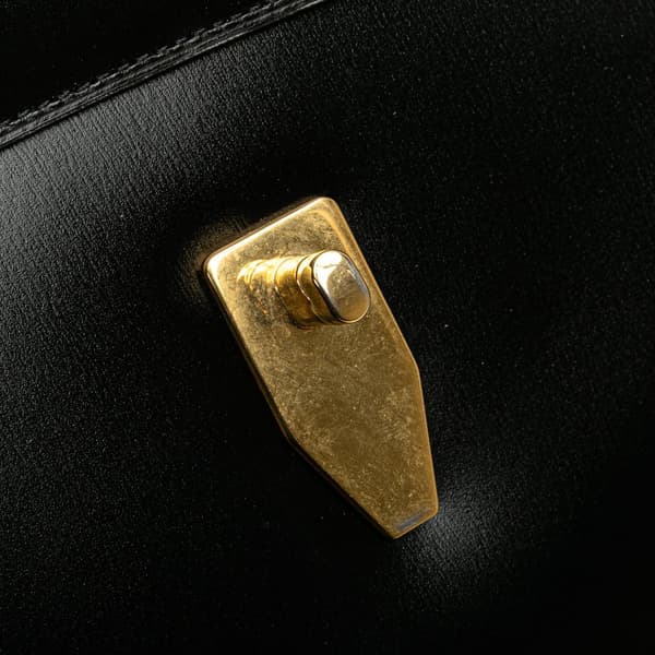 Pre-owned Celine Large Smooth Calfskin 16 Top Handle Bag Black