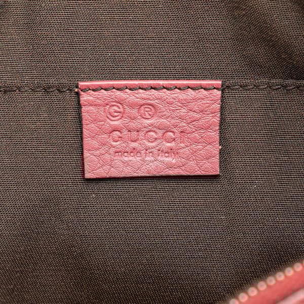 Pre-owned Gucci Mini Leather Web Dome Satchel Red