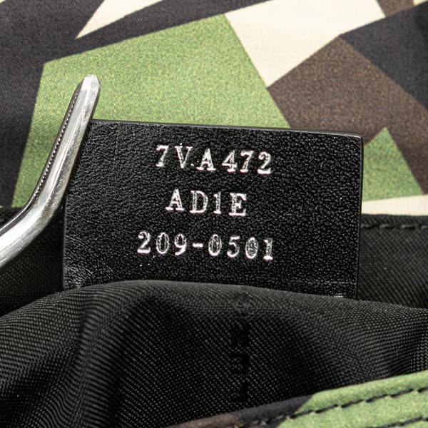 Pre-owned Fendi Camouflage Nylon Convertible Baguette Satchel Green