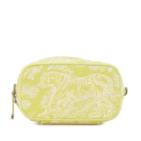 Pre-owned Dior Small Canvas Embroidered Toile De Jouy Diortravel Vanity Case Green