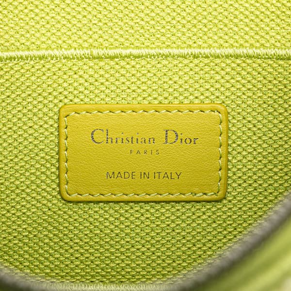 Pre-owned Dior Small Canvas Embroidered Toile De Jouy Diortravel Vanity Case Green