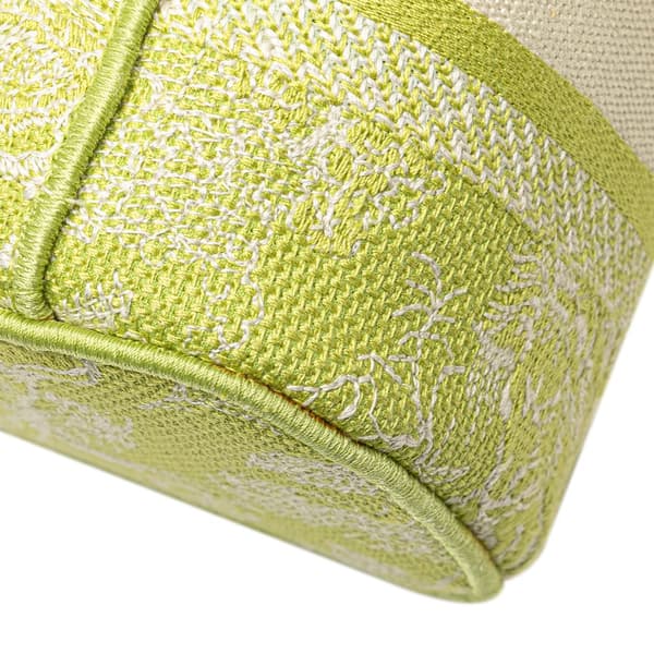 Pre-owned Dior Small Canvas Embroidered Toile De Jouy Diortravel Vanity Case Green