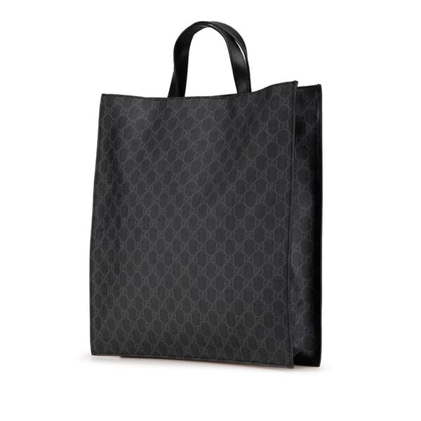 Pre-owned Gucci GG Supreme Convertible Soft Tote Black