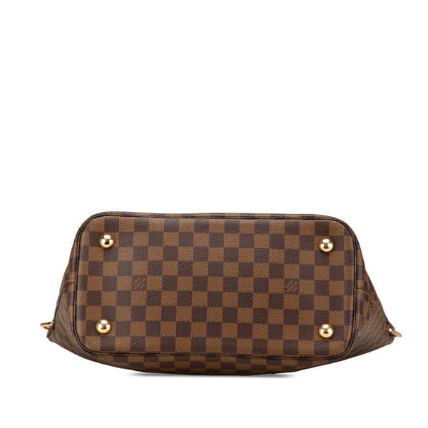 Pre-owned Louis Vuitton Damier Ebene Belmont MM Brown
