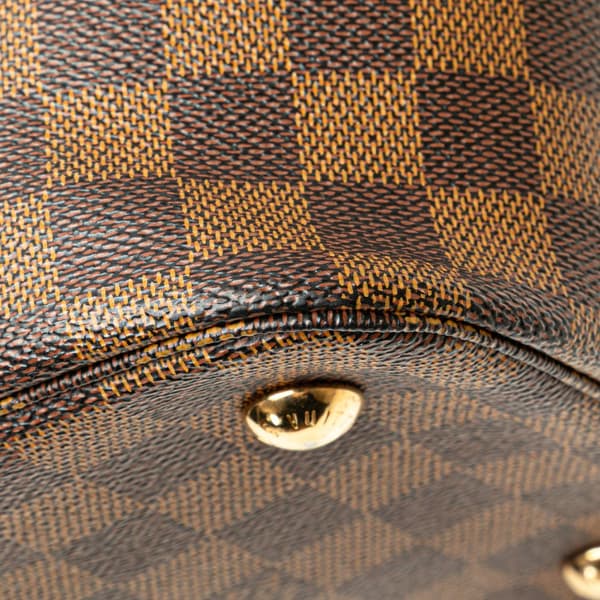 Pre-owned Louis Vuitton Damier Ebene Belmont MM Brown