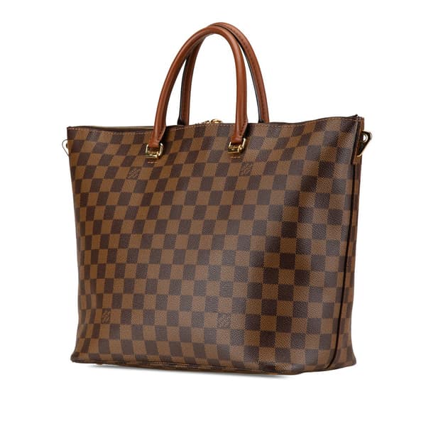 Pre-owned Louis Vuitton Damier Ebene Belmont MM Brown