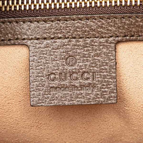Pre-owned Gucci Medium GG Supreme Ophidia Web Satchel Brown