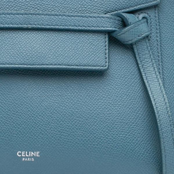 Pre-owned Celine Nano Grained Calfskin Belt Bag Blue