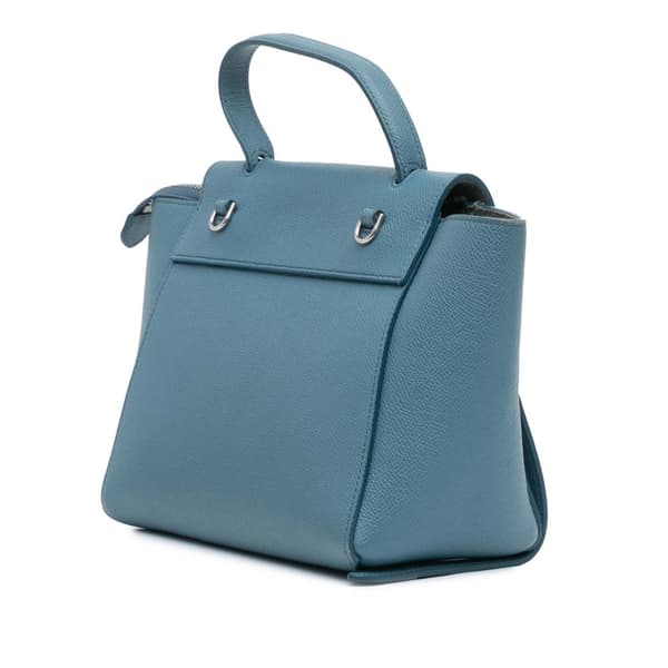 Pre-owned Celine Nano Grained Calfskin Belt Bag Blue