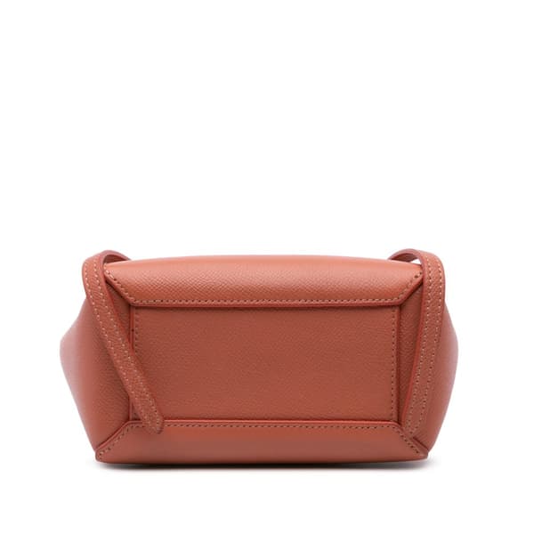 Pre-owned Celine Pico Grained Calfskin Belt Bag Orange