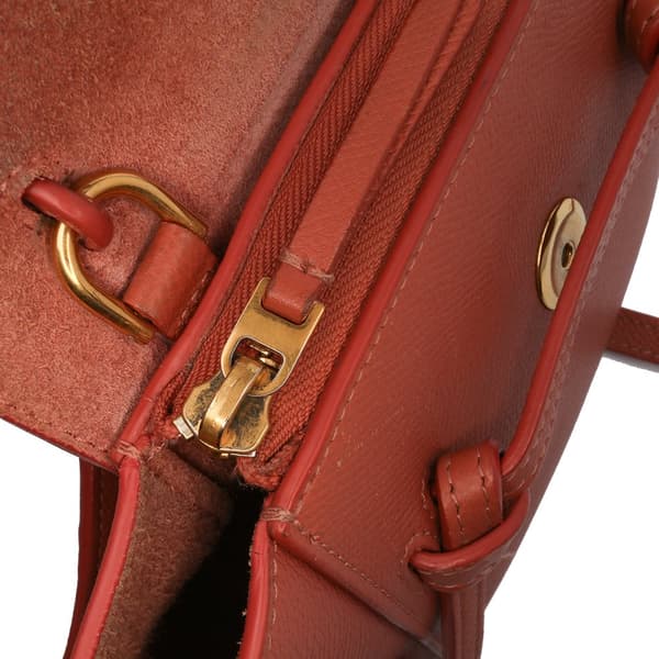 Pre-owned Celine Pico Grained Calfskin Belt Bag Orange