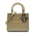 Miniatyrbillede 1 af 9: Pre-owned Dior Medium Patent Cannage Lady Dior Brown