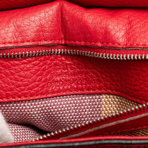 Pre-owned Gucci Medium Leather Bamboo Daily Satchel Red