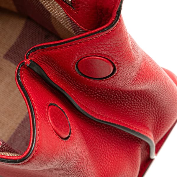 Pre-owned Gucci Medium Leather Bamboo Daily Satchel Red