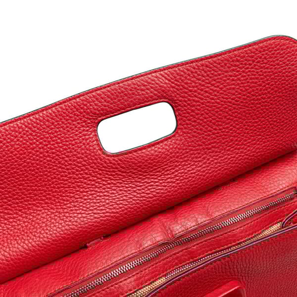Pre-owned Gucci Medium Leather Bamboo Daily Satchel Red