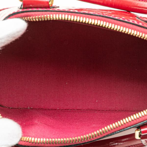 Pre-owned Louis Vuitton Monogram Vernis Alma BB Red